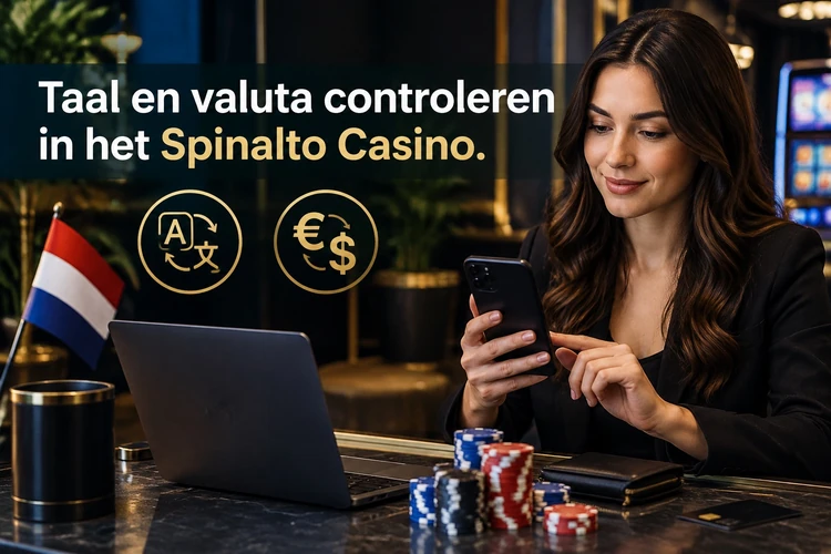 Taal en valuta controleren in het Spinalto Casino